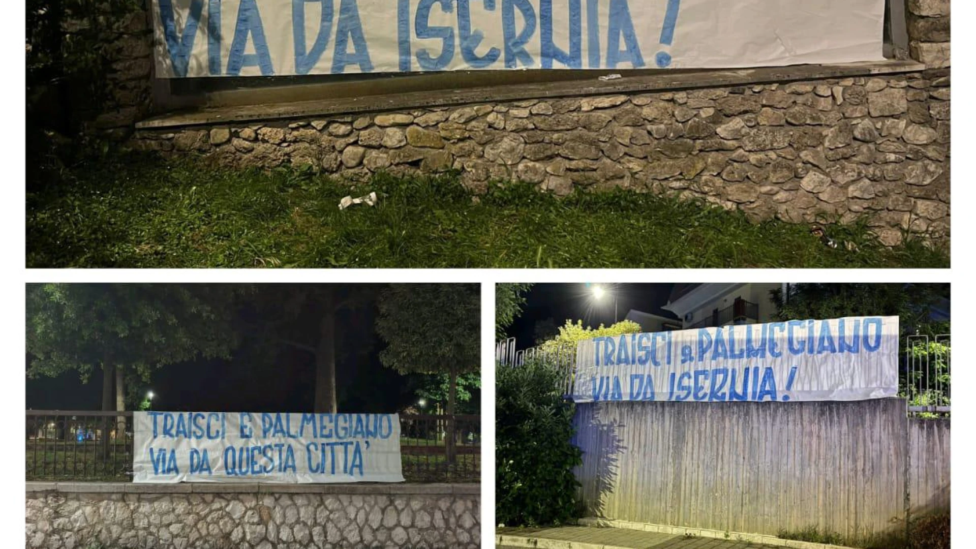 Isernia: striscioni e comunicato ufficiale dei tifosi della squadra cittadina. "Traisci e Palmegiano via da questa citta".
